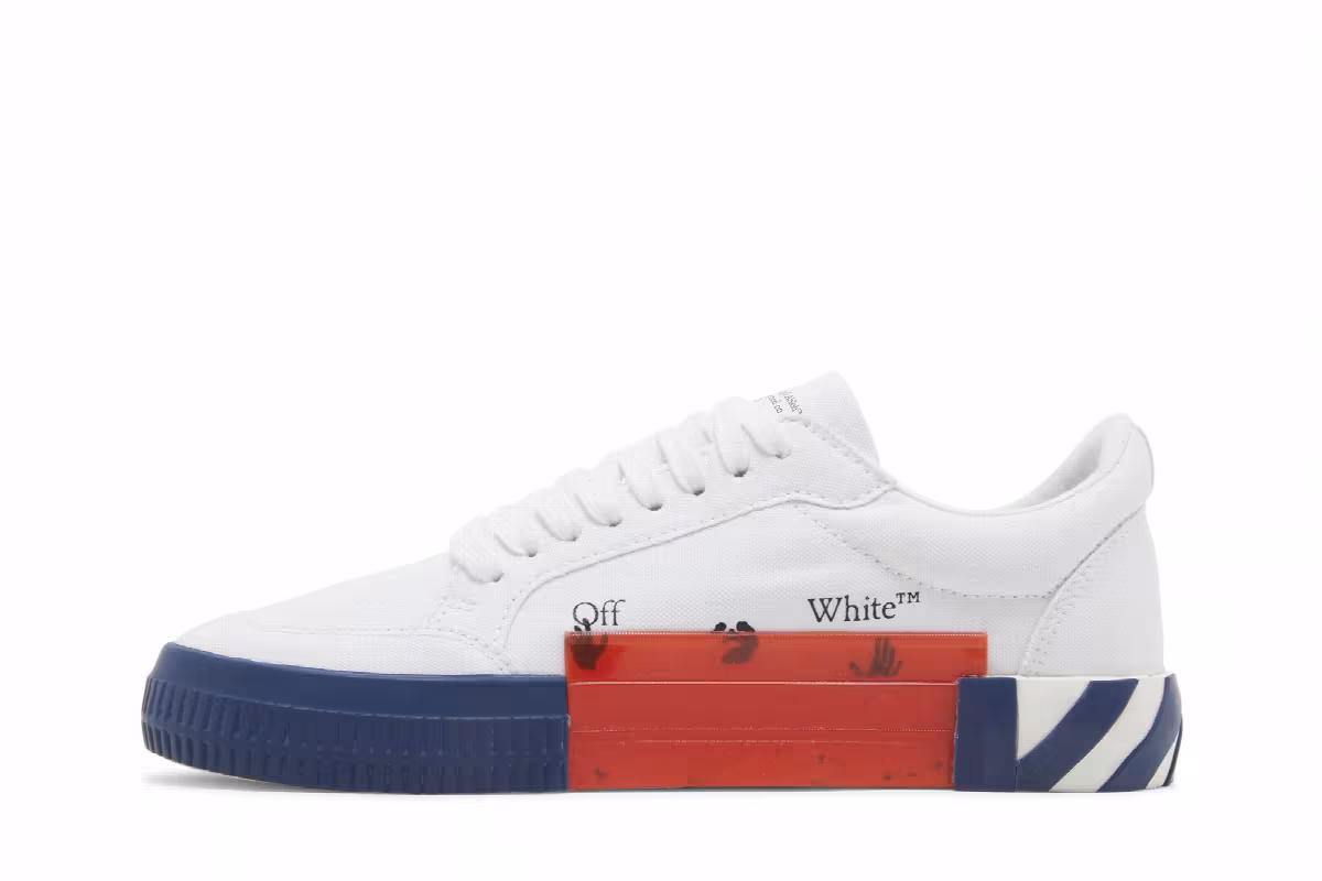 Off-White Vulc Sneaker White Navy Blue, view 4