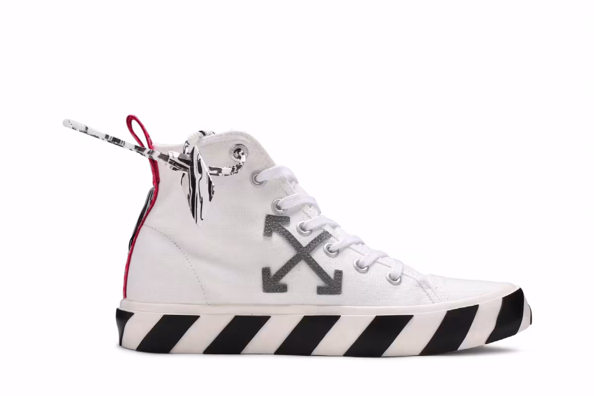 Off-White Vulc Sneaker Mid White Black, view 2
