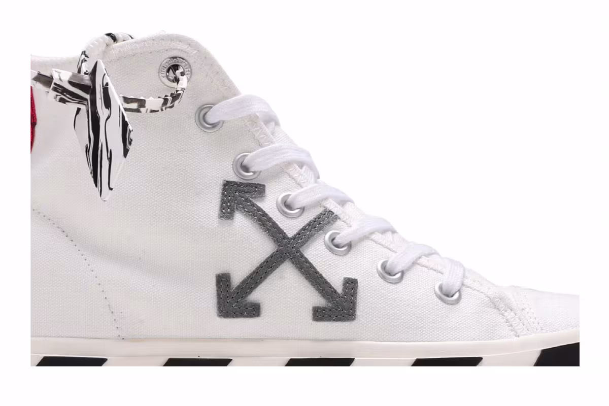 Off-White Vulc Sneaker Mid White Black, view 3
