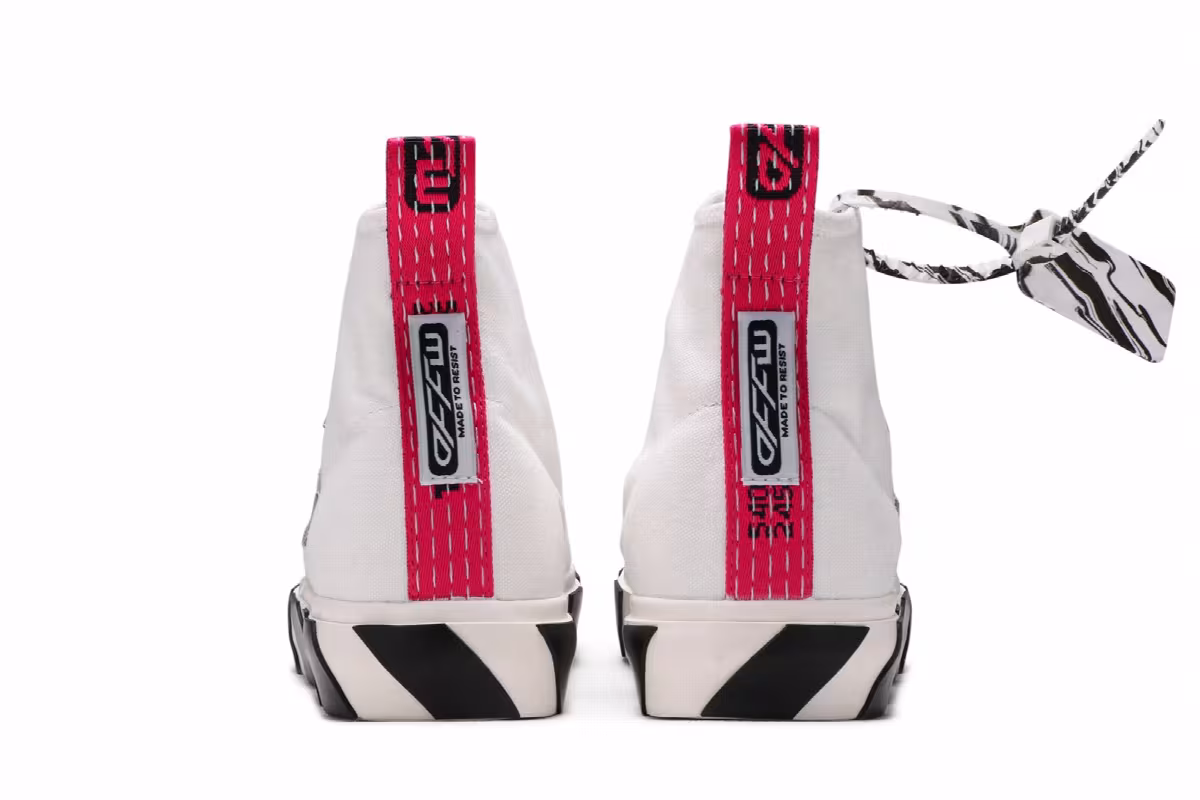 Off-White Vulc Sneaker Mid White Black, view 7