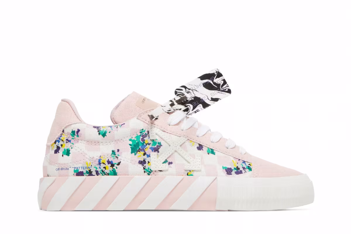 Off-White Women's Vulc Sneaker Pink Checkerboard Floral, view 2