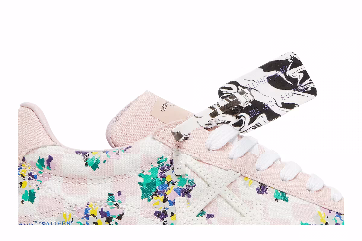 Off-White Women's Vulc Sneaker Pink Checkerboard Floral, view 3