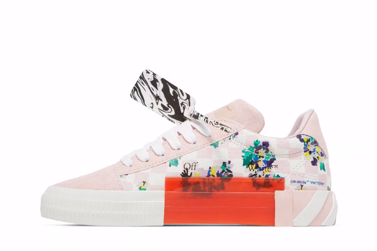 Off-White Women's Vulc Sneaker Pink Checkerboard Floral, view 4