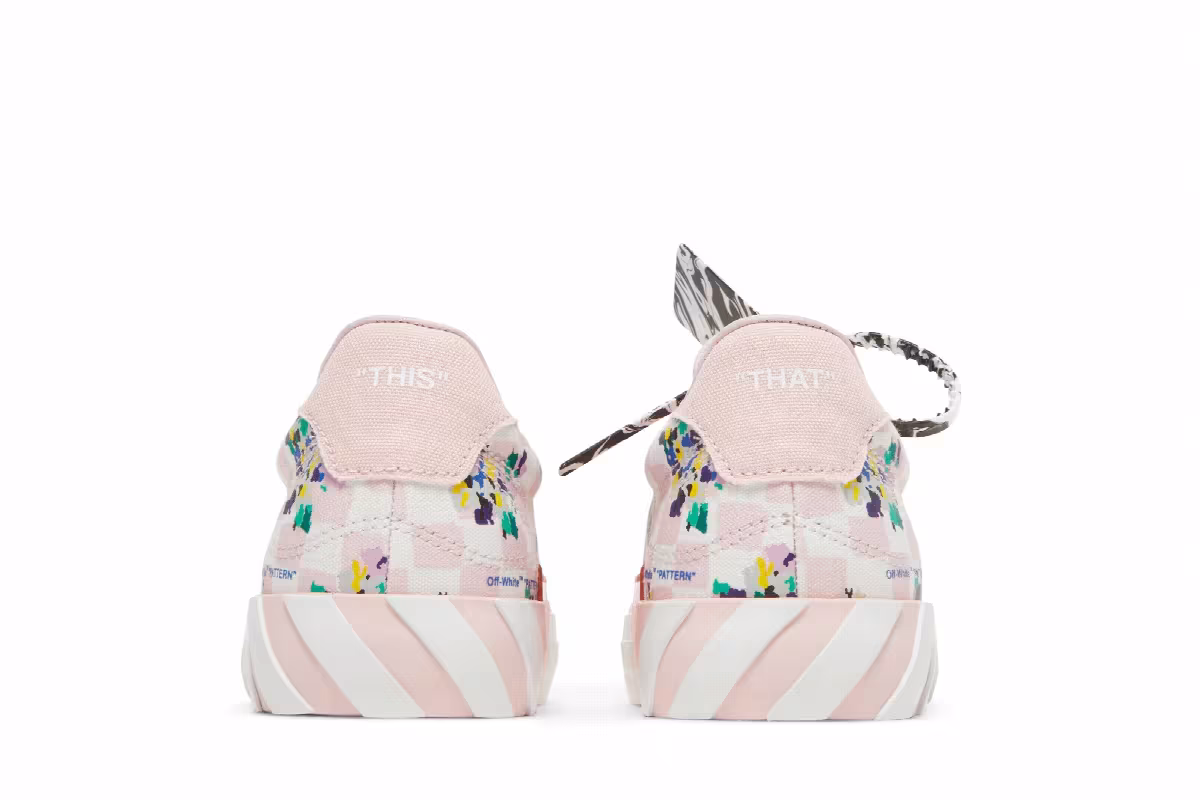 Off-White Women's Vulc Sneaker Pink Checkerboard Floral, view 7