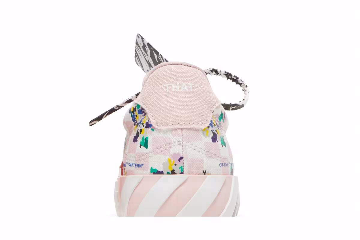 Off-White Women's Vulc Sneaker Pink Checkerboard Floral, view 8
