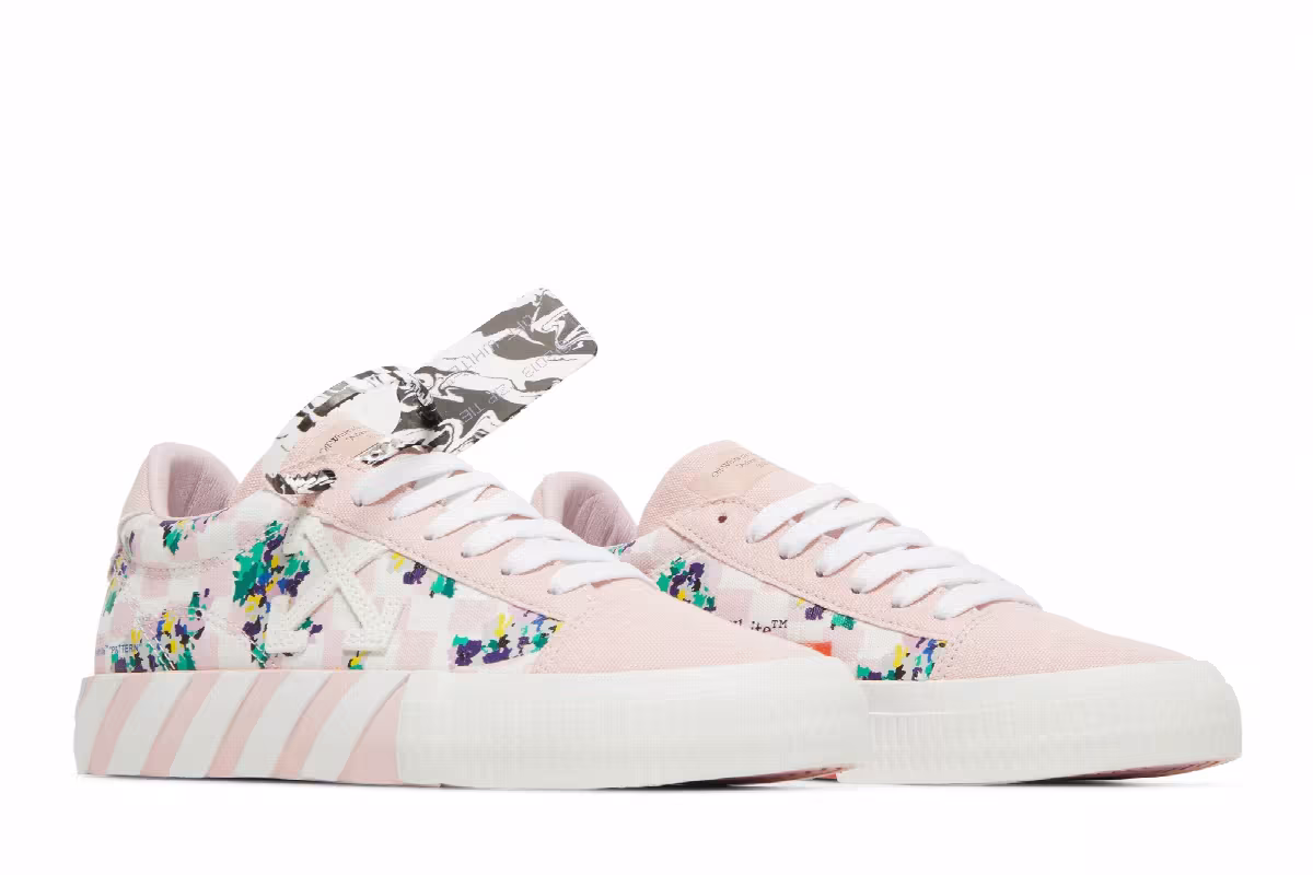 Off-White Women's Vulc Sneaker Pink Checkerboard Floral, view 9