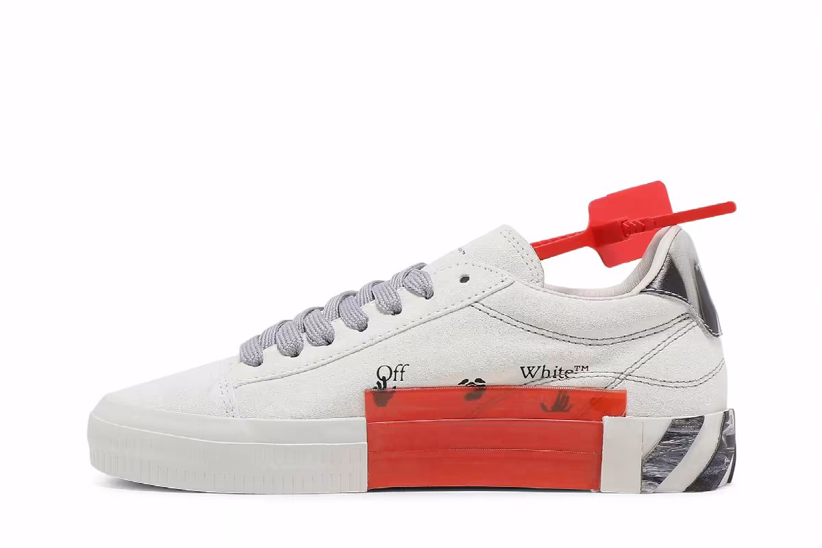 Off-White Women's Vulc Sneaker White Black, view 4