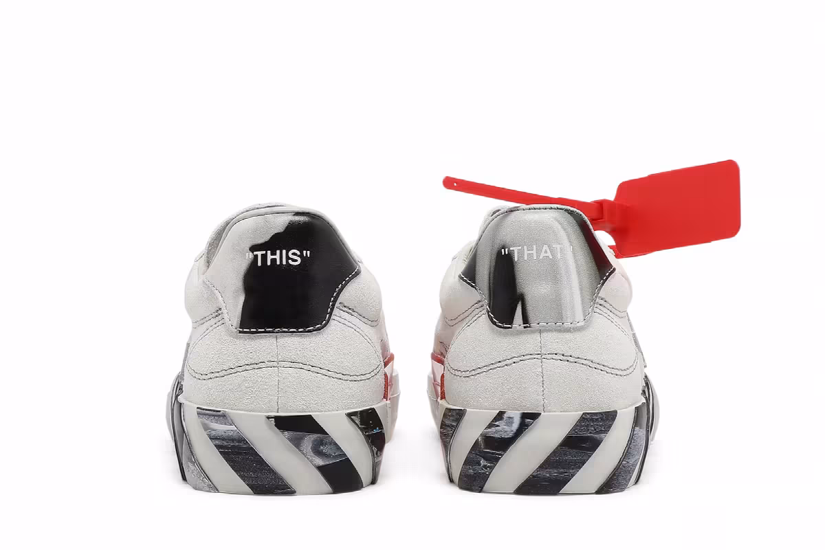Off-White Women's Vulc Sneaker White Black, view 7