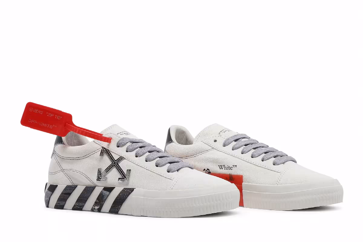 Off-White Women's Vulc Sneaker White Black, view 9