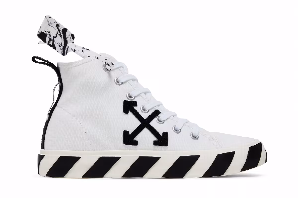 Off-White Vulc Sneaker Mid White Black, view 2