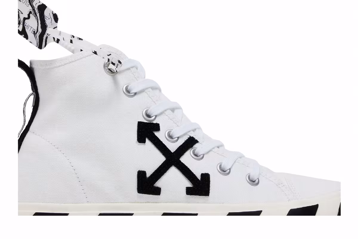Off-White Vulc Sneaker Mid White Black, view 3