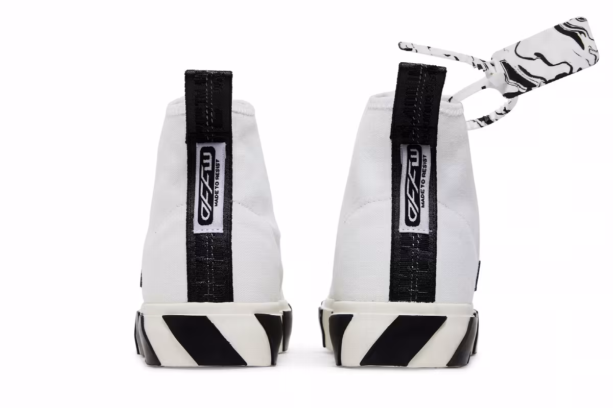 Off-White Vulc Sneaker Mid White Black, view 7