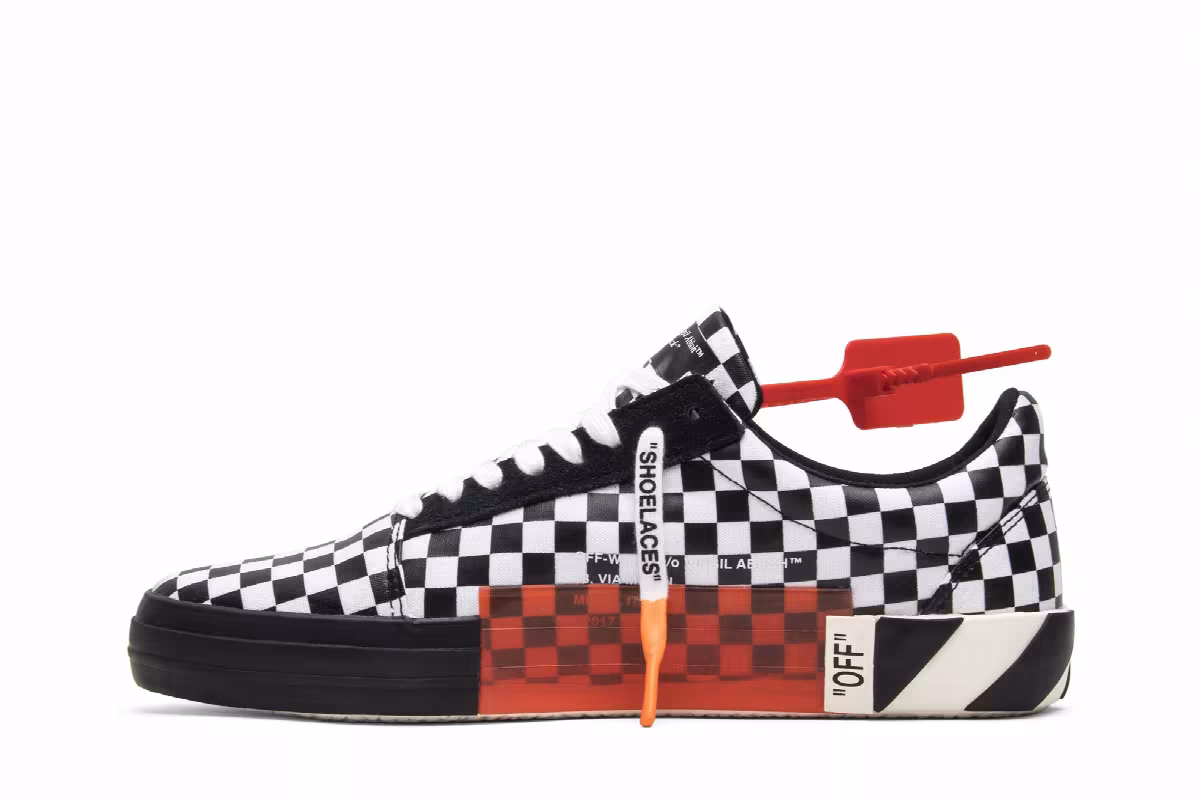 OFF-WHITE Vulc Low Top Checkered Black White, view 4