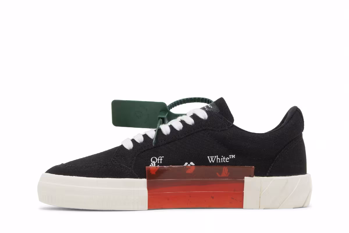 Off-White Women's Vulc Sneaker Black White, view 4