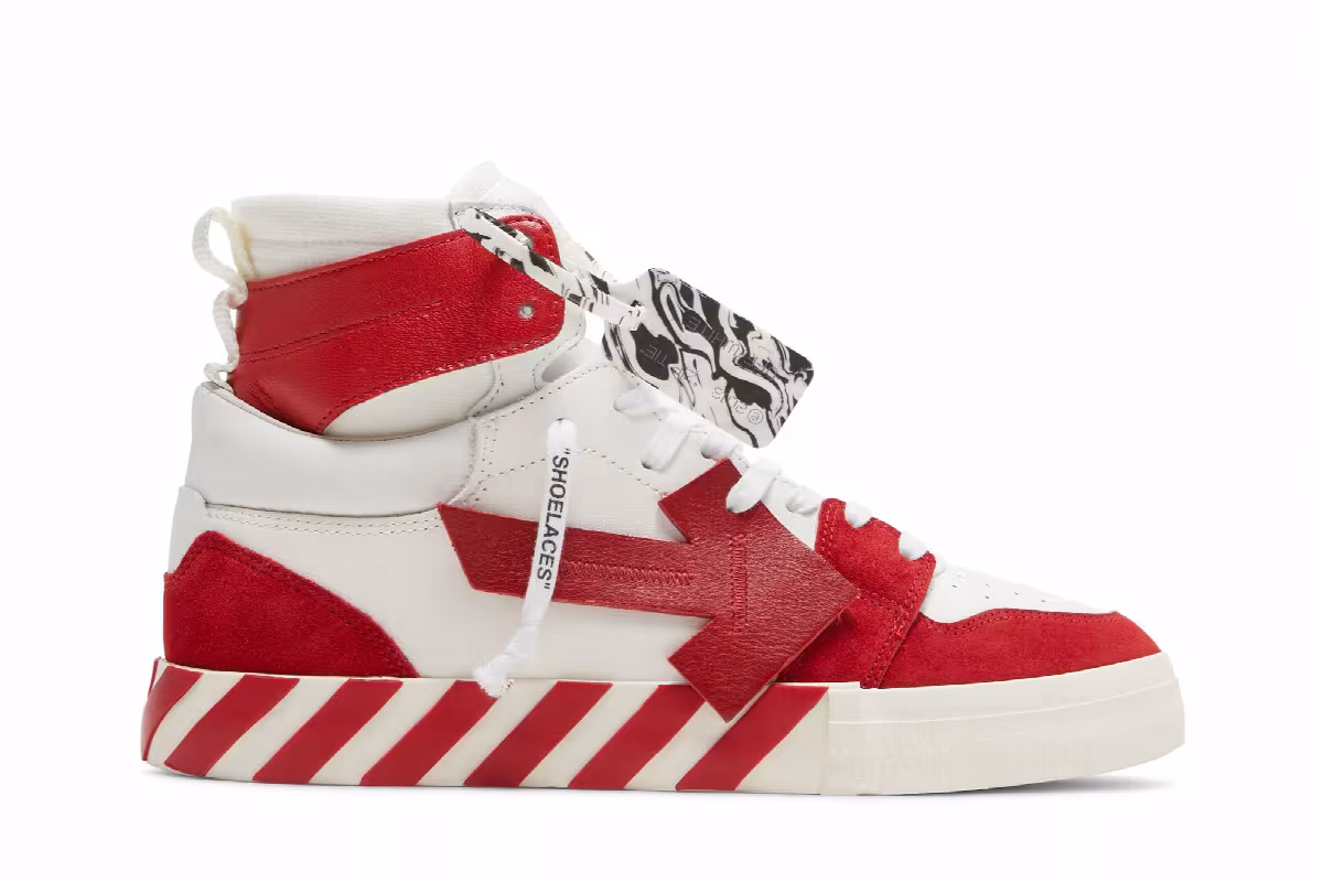 Off-White Vulc Sneaker High White Red, view 2