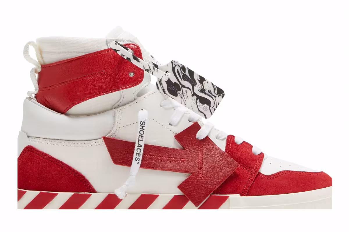 Off-White Vulc Sneaker High White Red, view 3