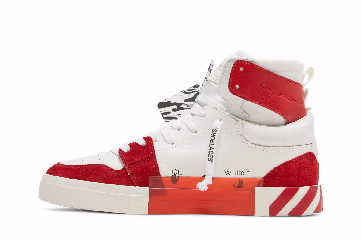 Off-White Vulc Sneaker High White Red, view 4