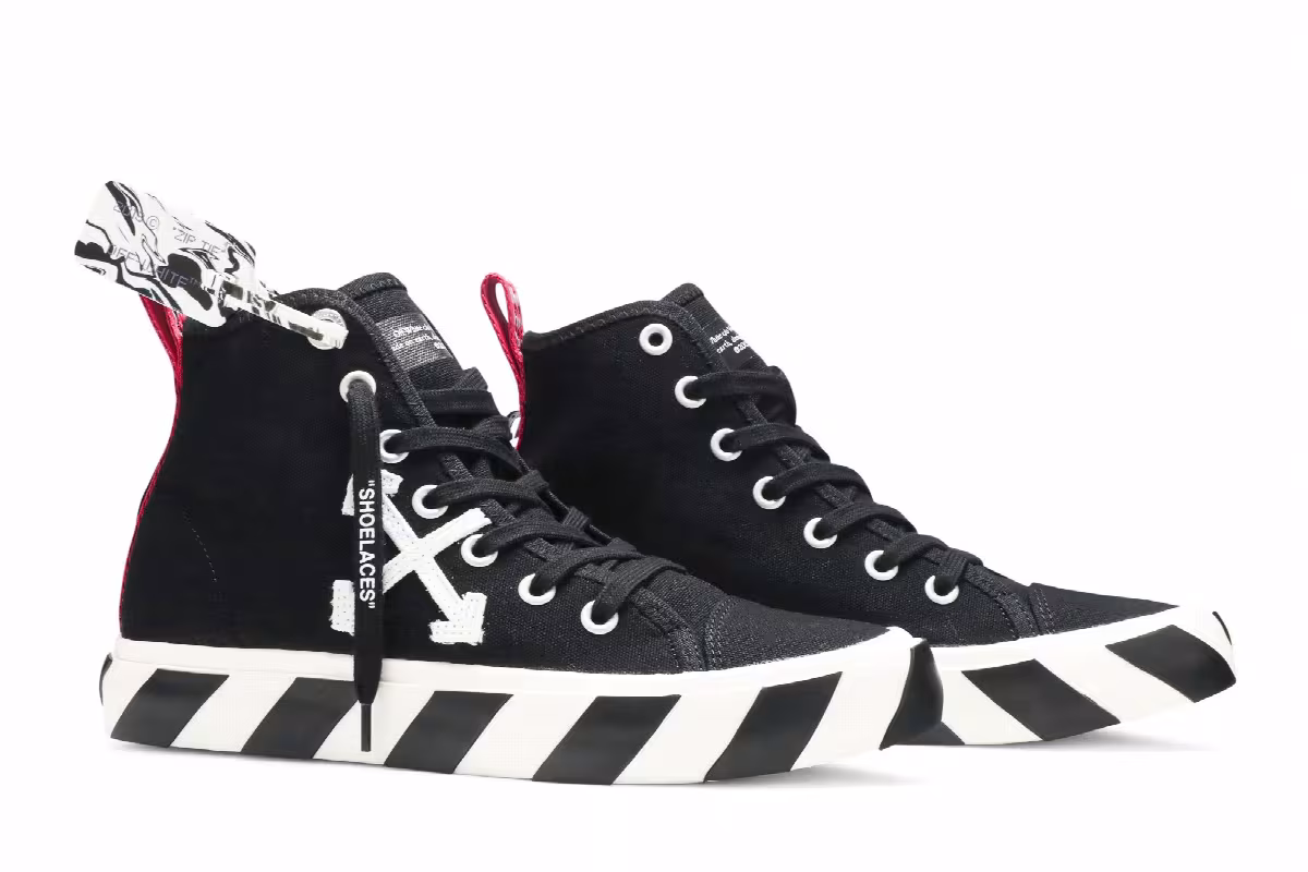 Off-White Vulc Sneaker Mid Black White, view 9