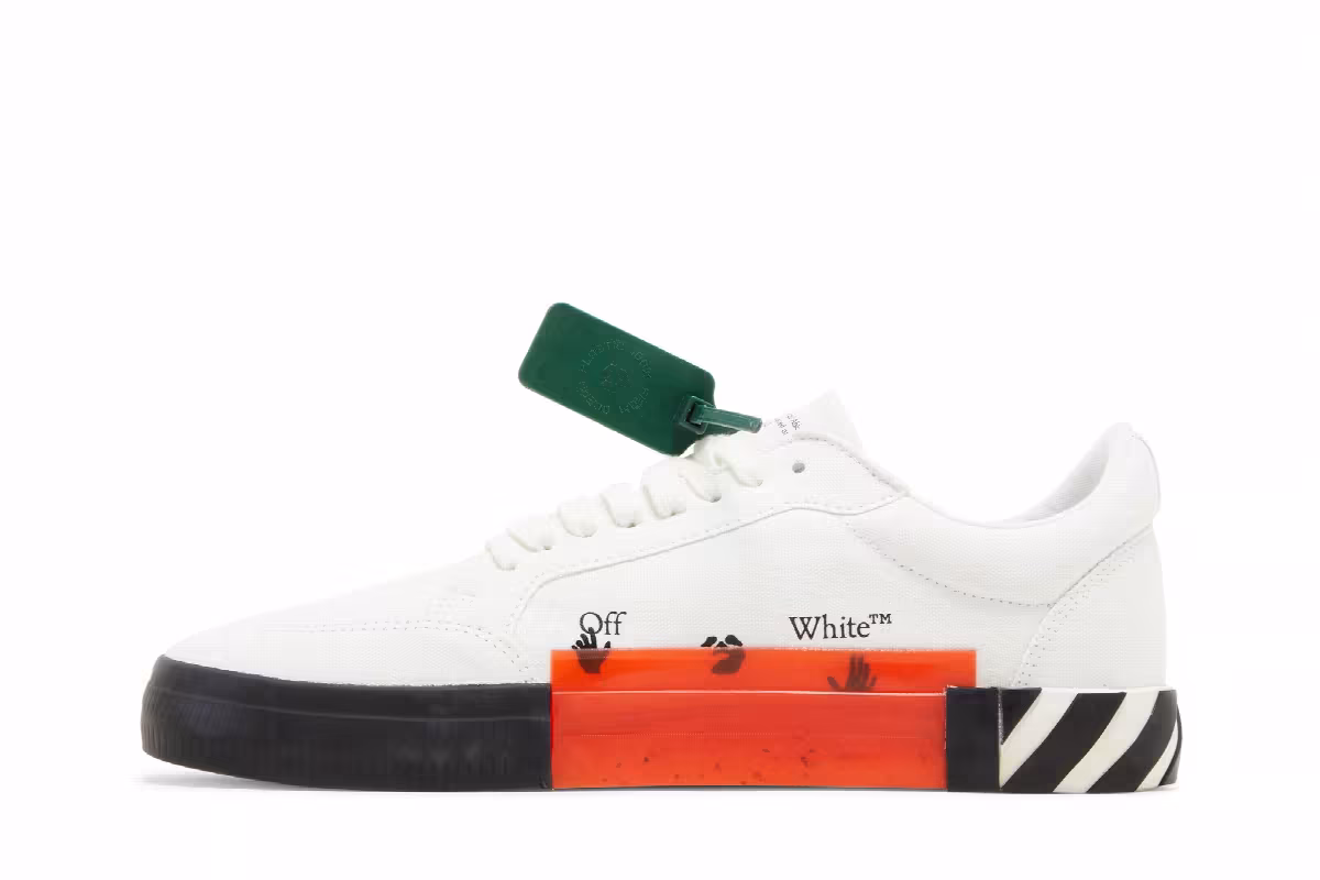 Off-White Vulc Sneaker White Green, view 4
