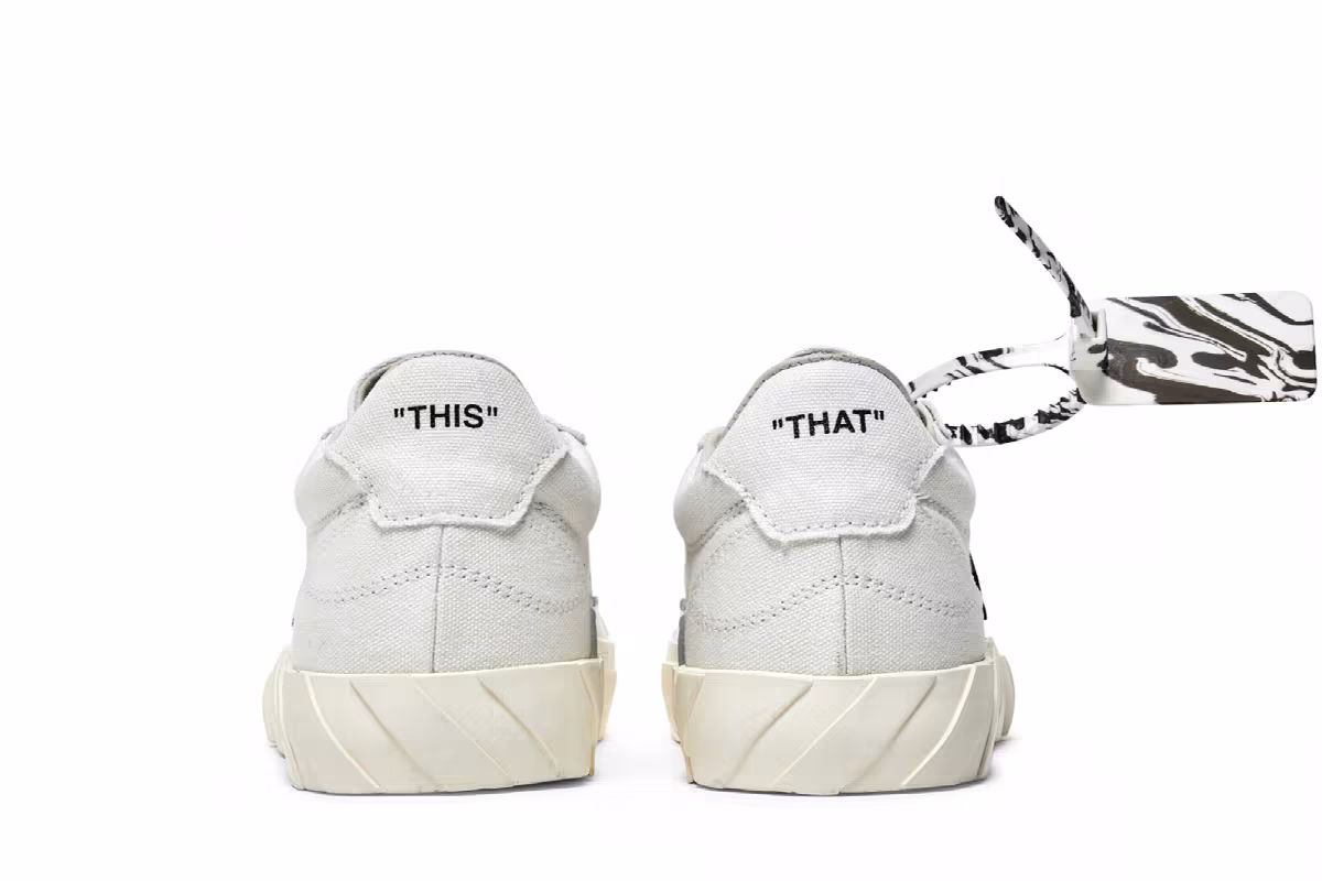 Off-White Women's Vulc Eco Sneaker White Black, view 7