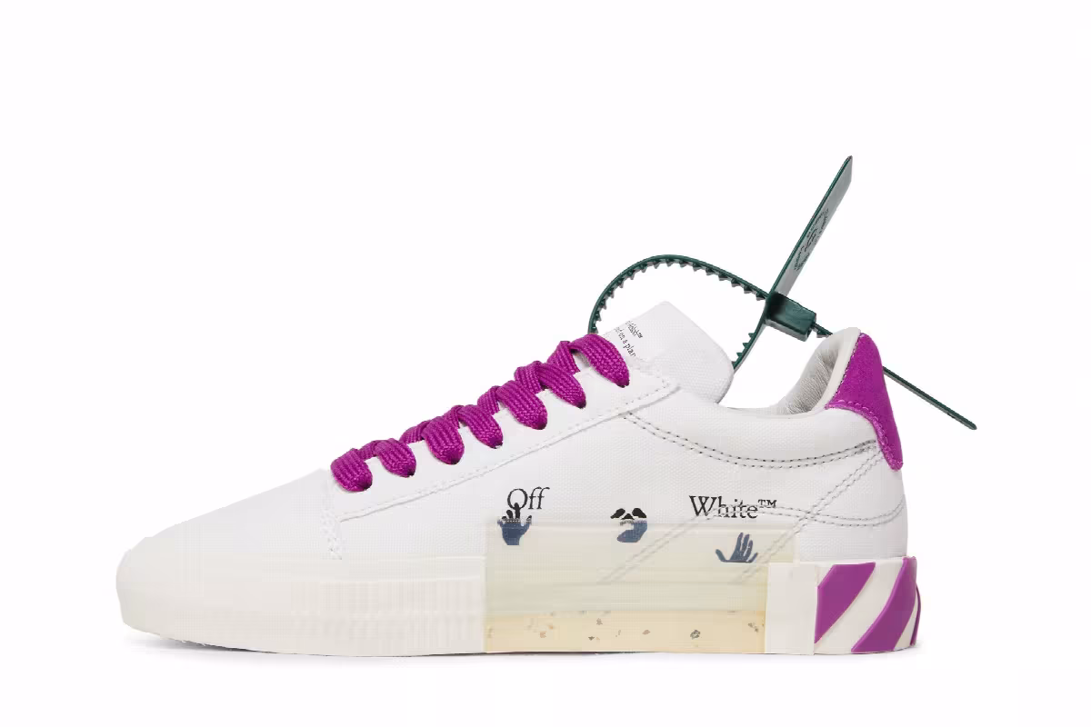 Off-White Women's Vulc Sneaker White Fuchsia, view 4