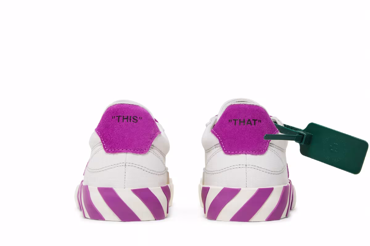 Off-White Women's Vulc Sneaker White Fuchsia, view 7