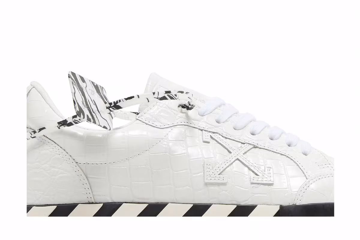 Off-White Vulc Sneaker Croco - White, view 3