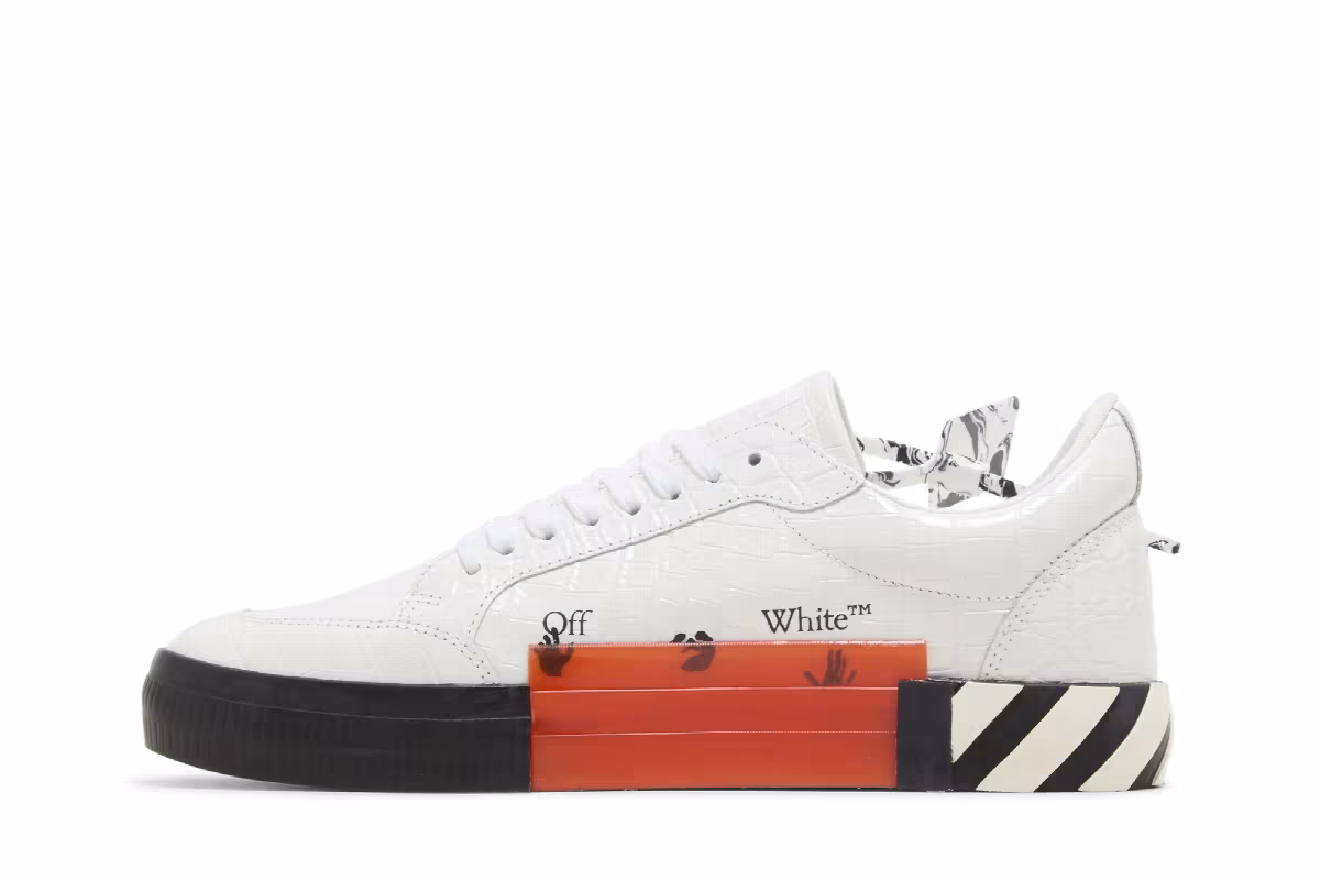 Off-White Vulc Sneaker Croco - White, view 4