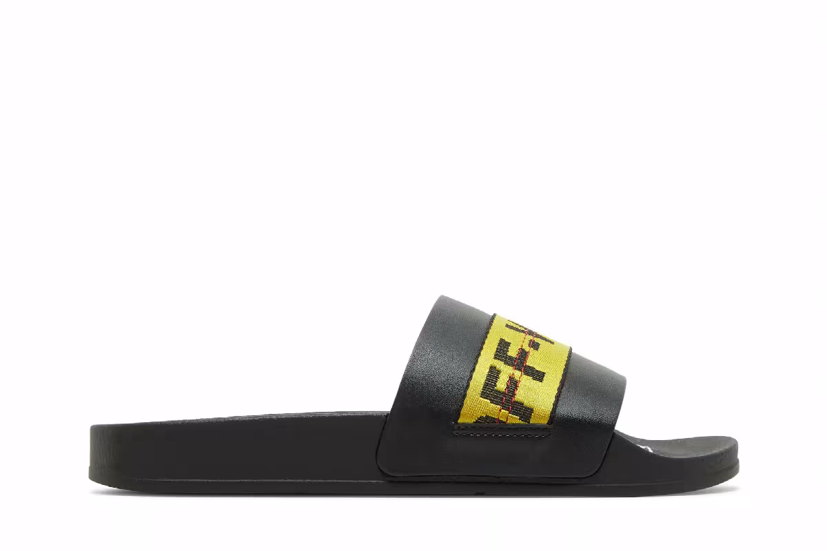 Off-White Industrial Sliders Black Yellow, view 2