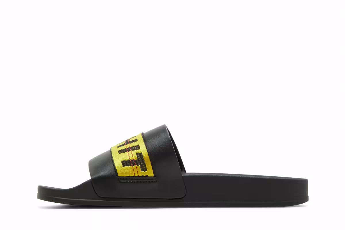 Off-White Industrial Sliders Black Yellow, view 4