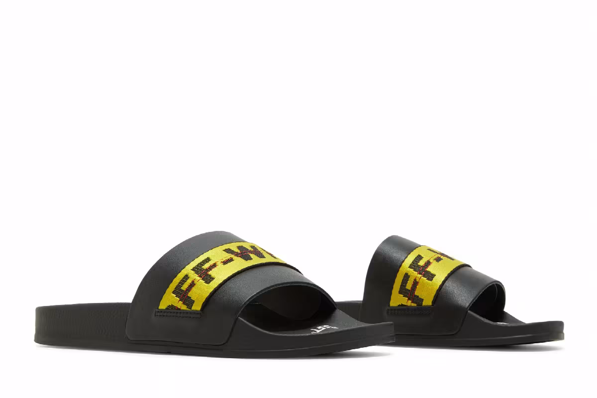 Off-White Industrial Sliders Black Yellow, view 9