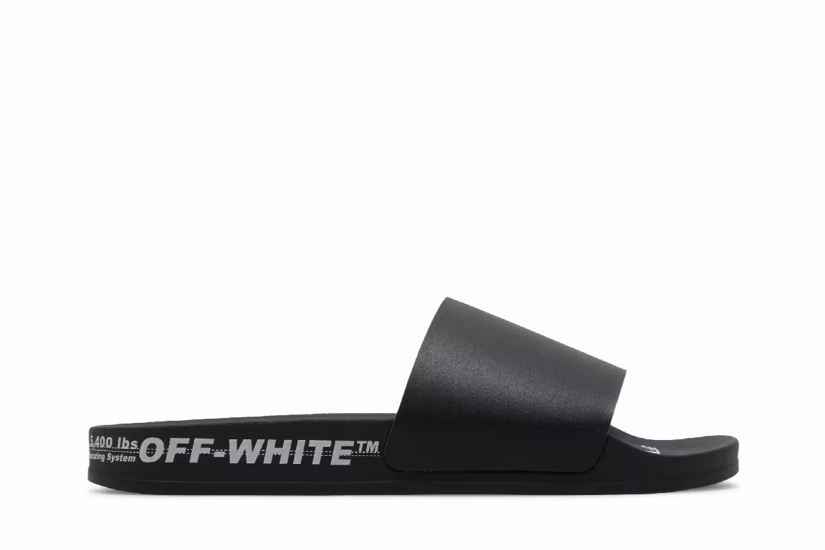 Off-White Industrial Belt Sliders Black, view 2