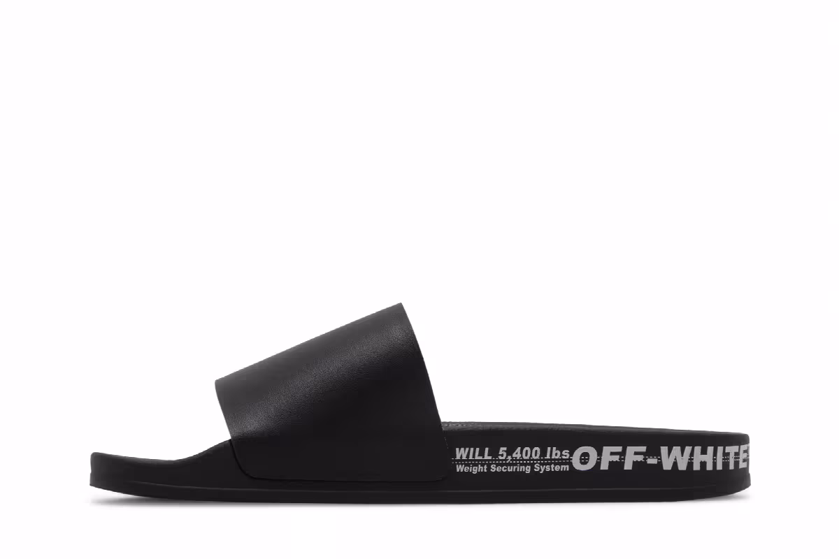 Off-White Industrial Belt Sliders Black, view 4