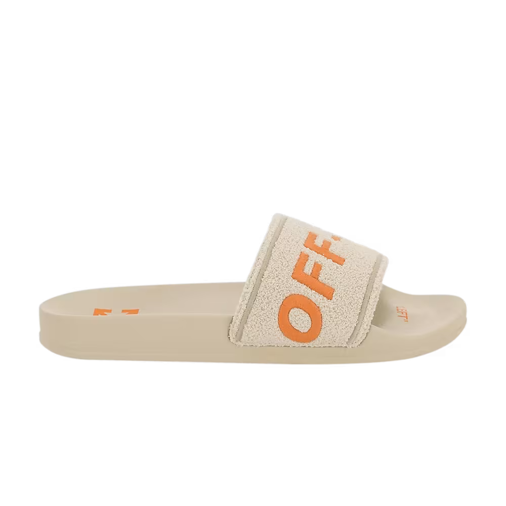 Off-White Towel Embroidery Slider Beige Orange