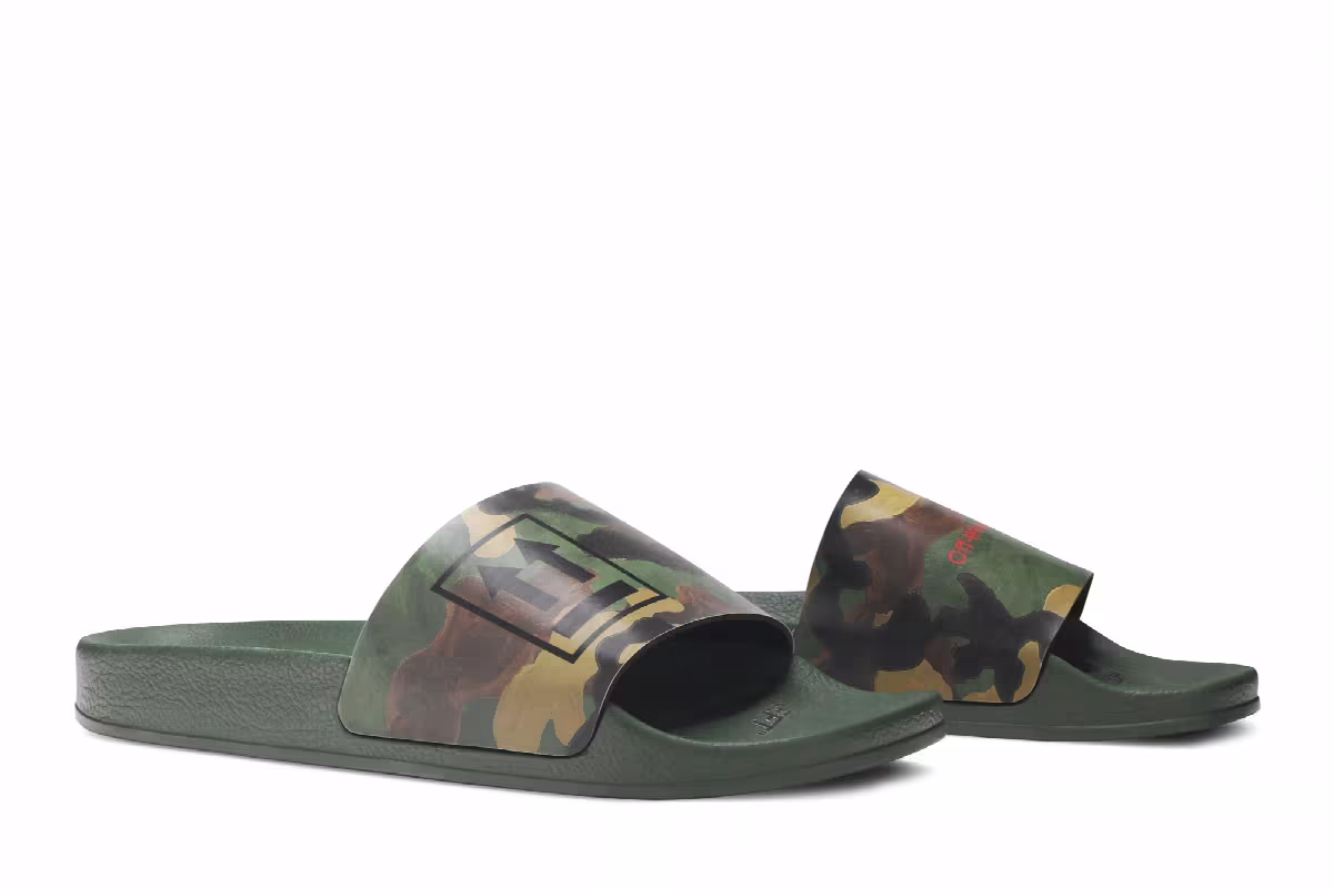 Off-White Sliders Green Black, view 9