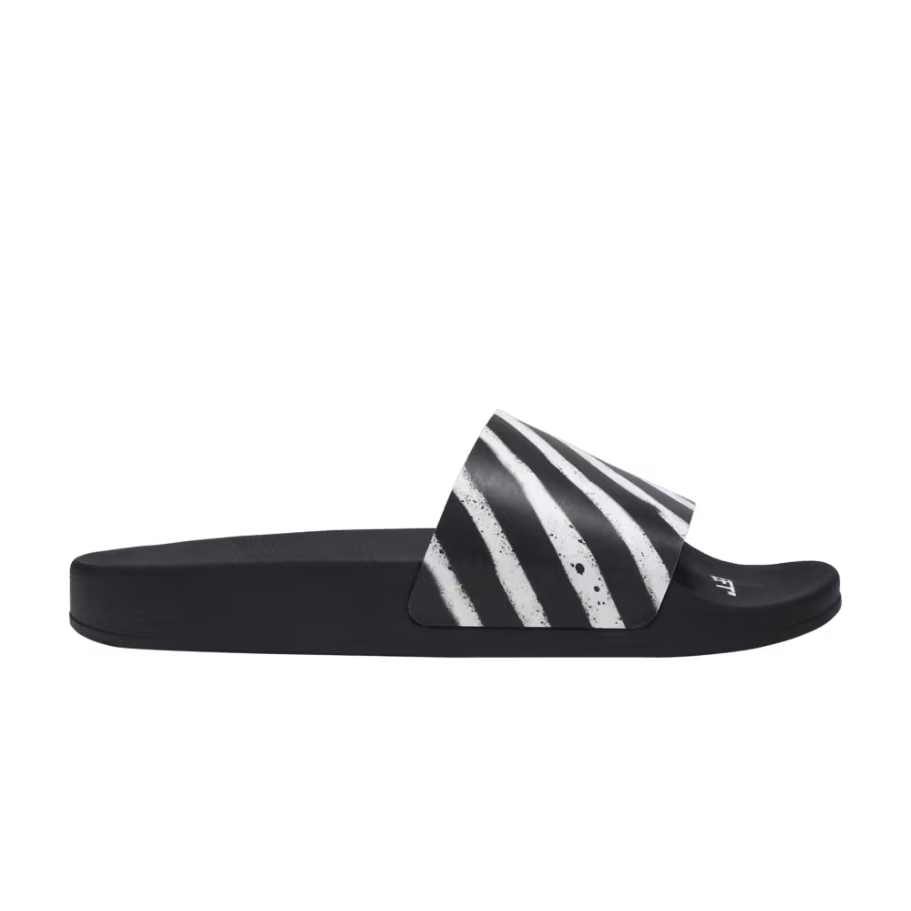 Off-White Spray Stripes Slider Black White