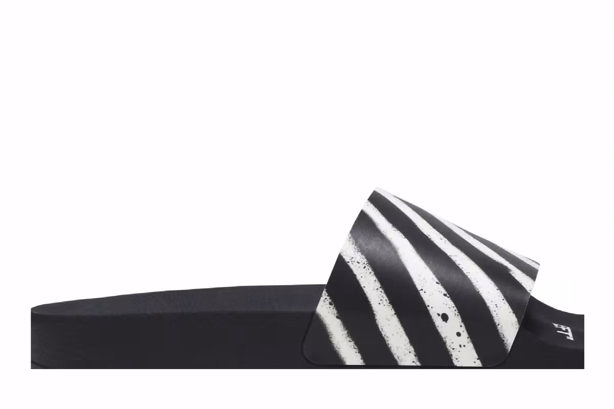 Off-White Spray Stripes Slider Black White, view 3