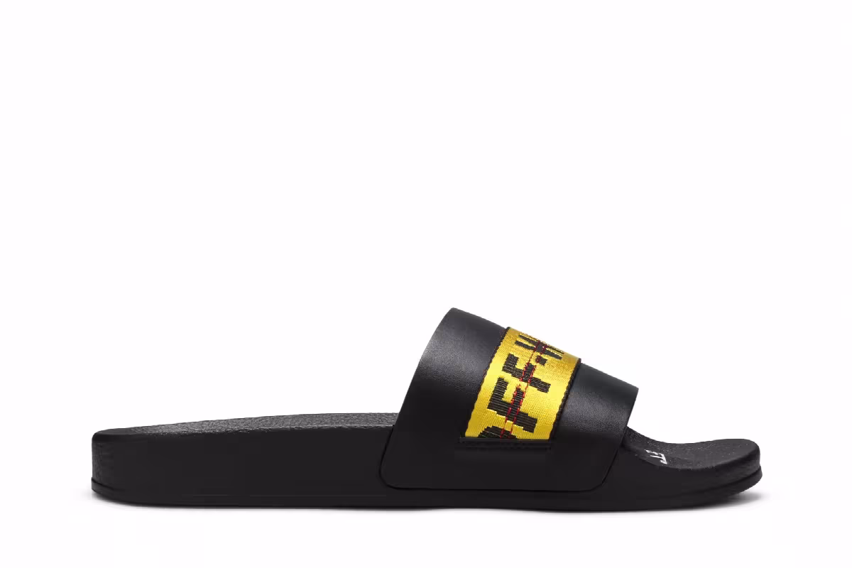 Off-White Industrial Sliders Black Yellow, view 2
