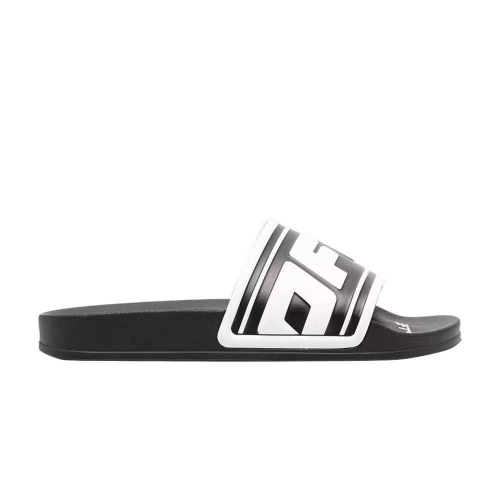 Off-White Women's Sliders Logo Embossed - Black White