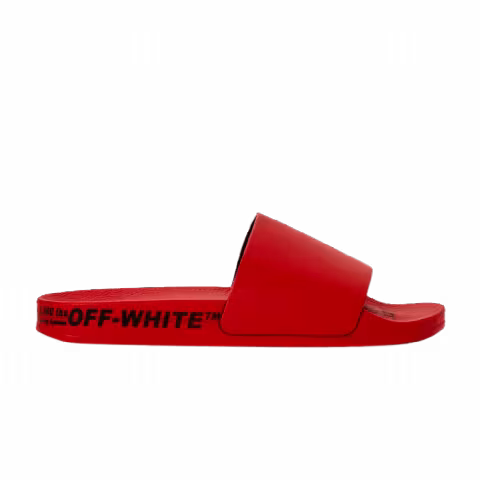 Off-White Industrial Belt Sliders 'Red'