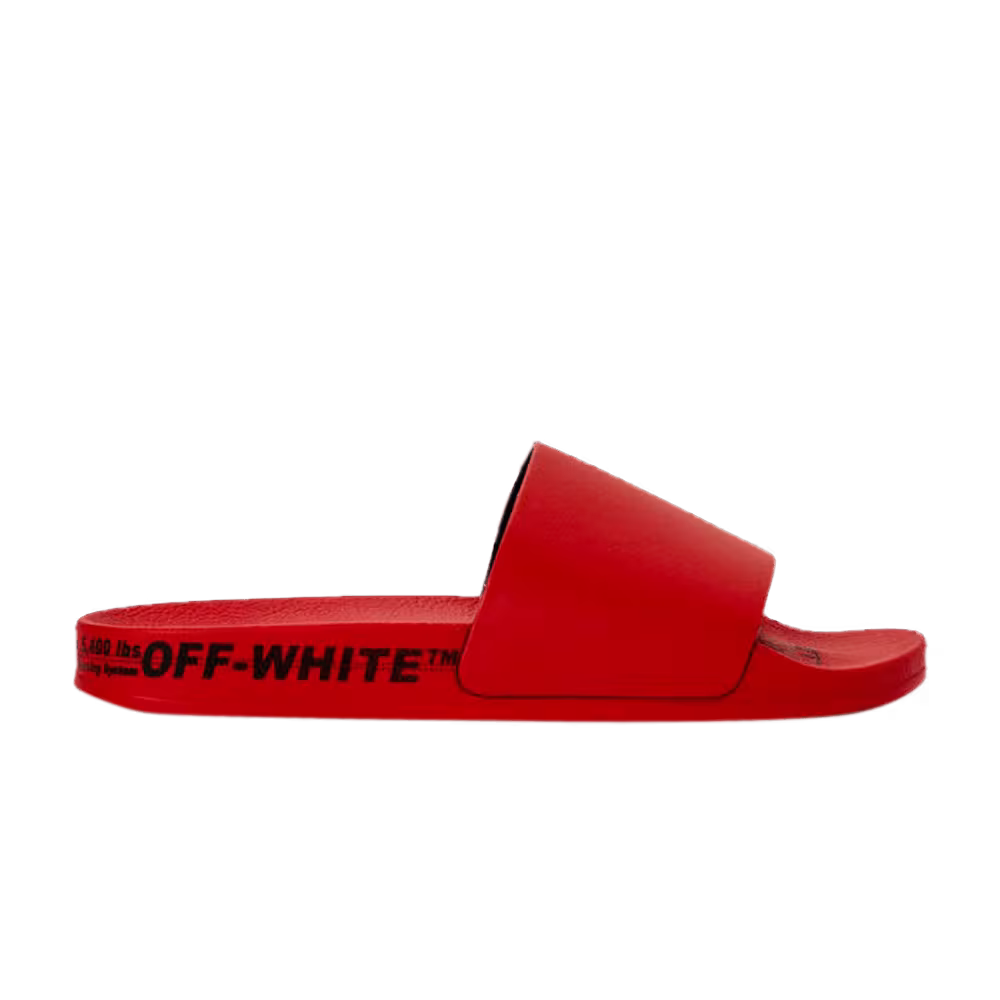 Off-White Industrial Belt Sliders Red