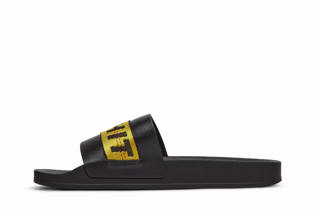 Off-White Industrial Sliders Black Yellow, view 4