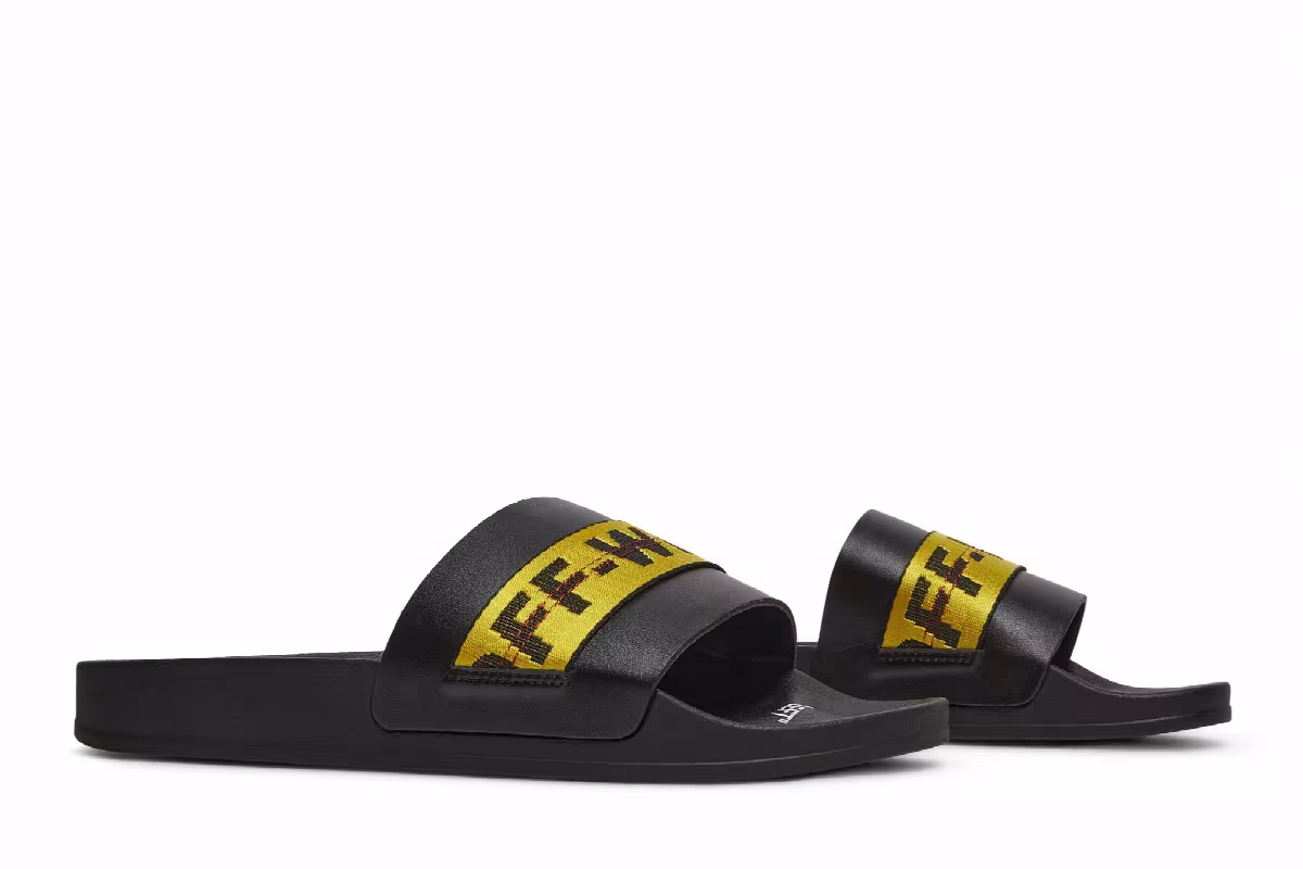 Off-White Industrial Sliders Black Yellow, view 9