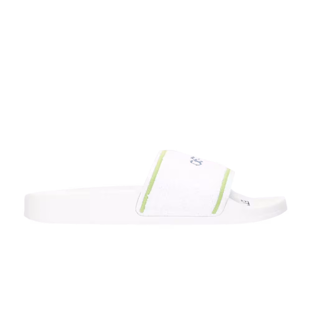 Off-White Logo Sliders Towel - White Green
