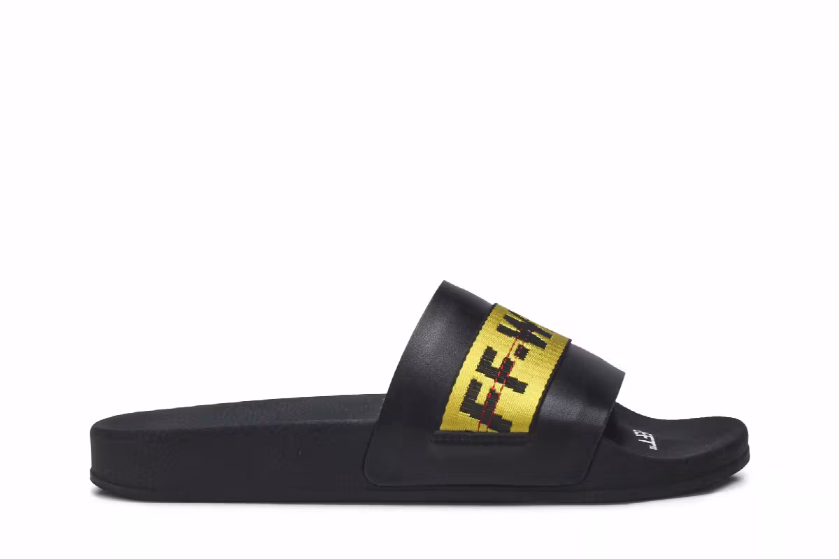 Off-White Industrial Sliders Black Yellow, view 2