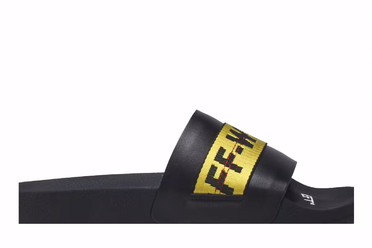 Off-White Industrial Sliders Black Yellow, view 3