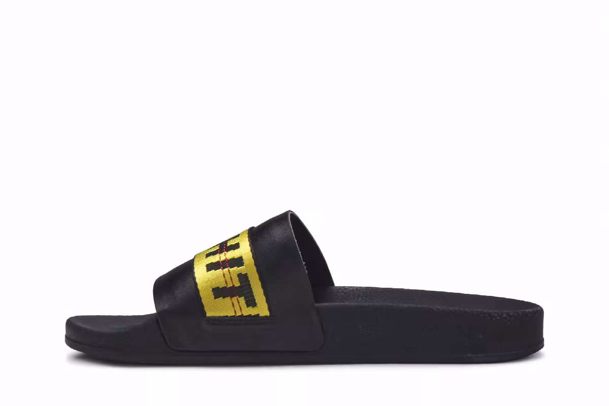 Off-White Industrial Sliders Black Yellow, view 4