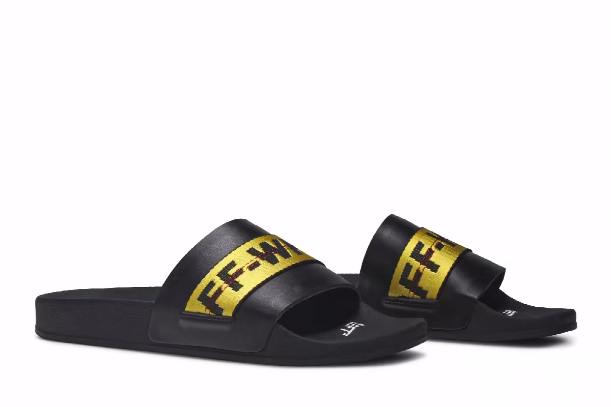 Off-White Industrial Sliders Black Yellow, view 9