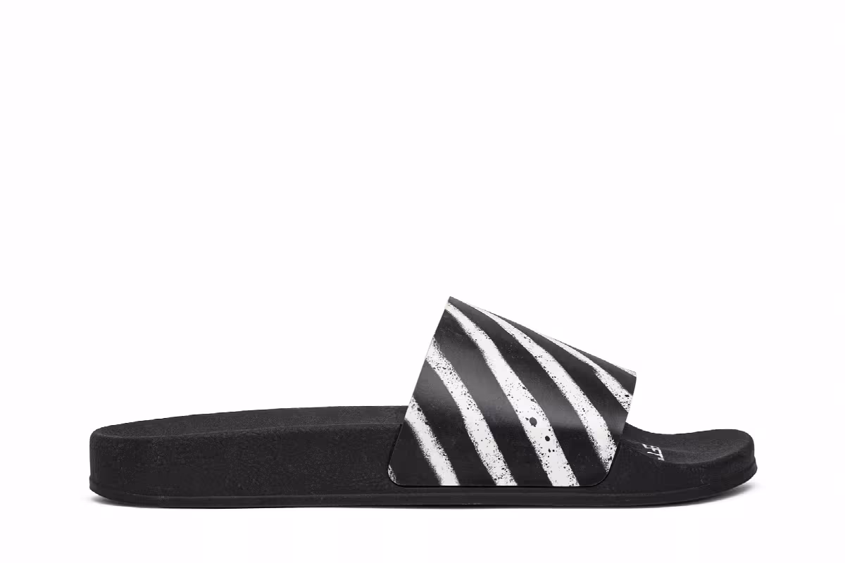 Off-White Sliders Graffiti - Black White 2020, view 2