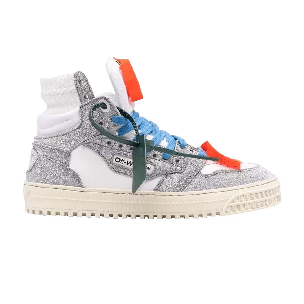 Off-White Women's Off-Court 3.0 High White Silver Glitter